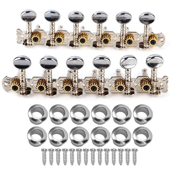 Gitarrstämningsnyckel 12 strängar metallmaskinhuvud öppna stämskruvar peg musikinstrumentdelar