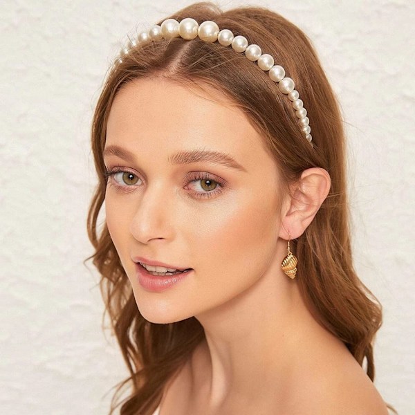 Elegant Pärl Hårband, Konstgjorda Pärlor Strass Brudhåraccessoarer, Graciös Bröllopshårband för Speciella Tillfällen, Legeringsram Säkerställer