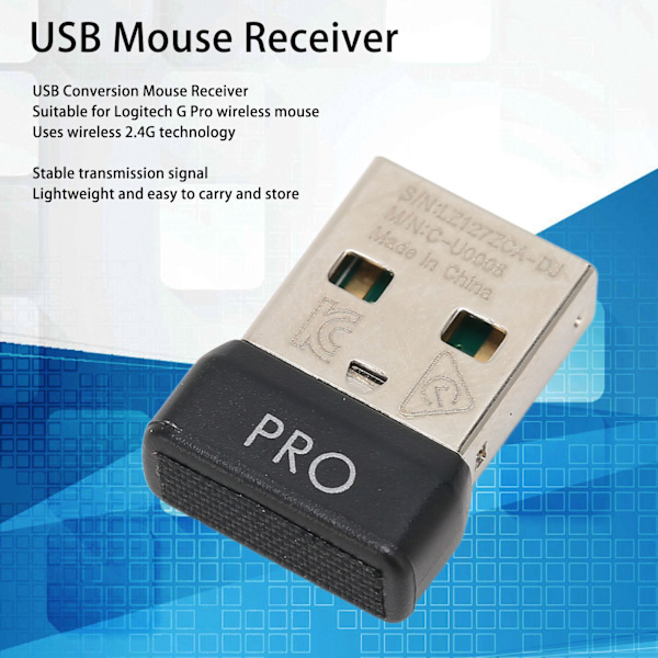 USB-musemottaker trådløs 2.4G enkel utskiftbar ABS bærbar mini musemottaker for Logitech G Pro