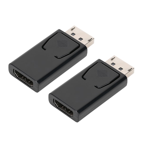 2 kpl/pakkaus Musta DisplayPort DP - HDMI -sovitinadapteri PC-kannettaville tietokoneille