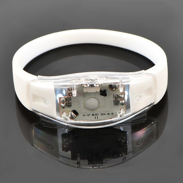 8 farver Flash LED lys fest koncert show silikone armbånd bangle armbånd (hvid)