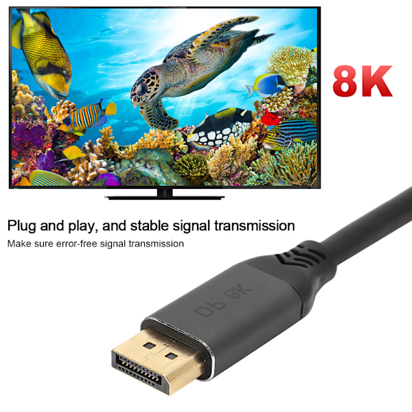 DisplayPort-DisplayPort-kaapeli 1.4 8K 240Hz ääni- ja videokaapeli 1M PC-TV:lle