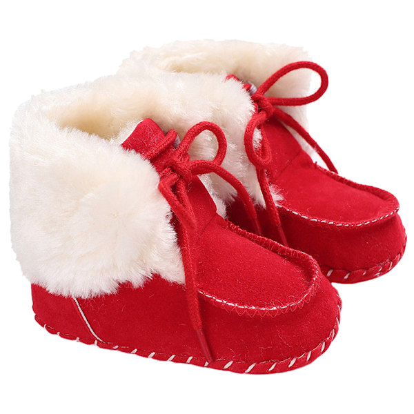 Røde baby varme vinter Uggs til at gå med bløde såler skridsikre