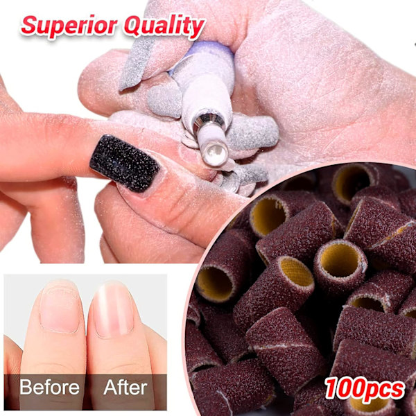 Professionell slipbit, 180 Grit fil, högkvalitativa nagelborr av rostfritt stål för portabel, multifunktionell gravering, slipning, polering,