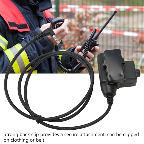 U94 PTT-headset-adapter 90 cm, bakre klämma headset-kontaktkabel för Xiaomi Dual Channel Walkie Talkies