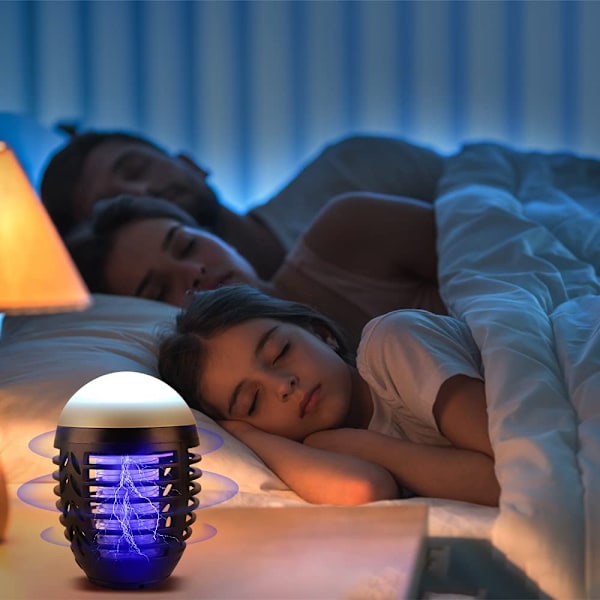 Uppladdningsbar Insektsdödare för Camping, Vattentät Utrustning för Utomhusbruk med UV-Ljus och Justerbart LED-Ljus, Miljövänlig Skadedjursbekämpning för Dina Äventyr