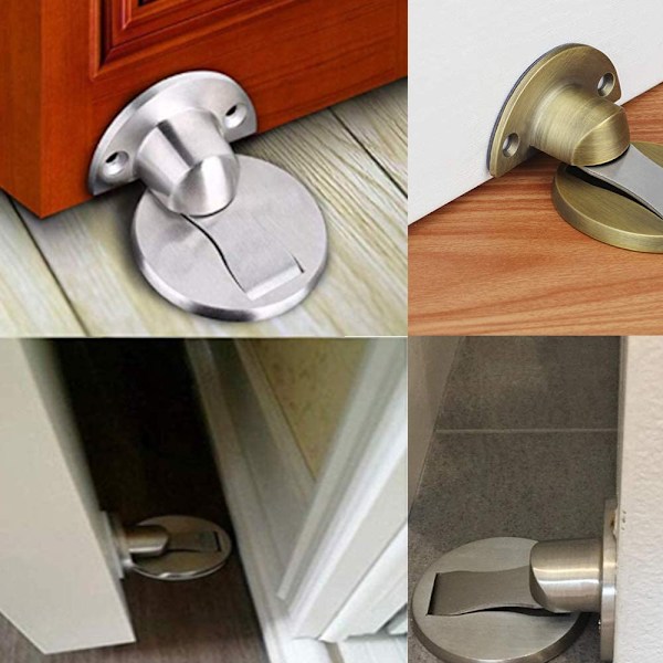 Dørstopper, usynlig magnetisk dørstopper, rustfritt stål gulv magnetisk dørstopper dørholder