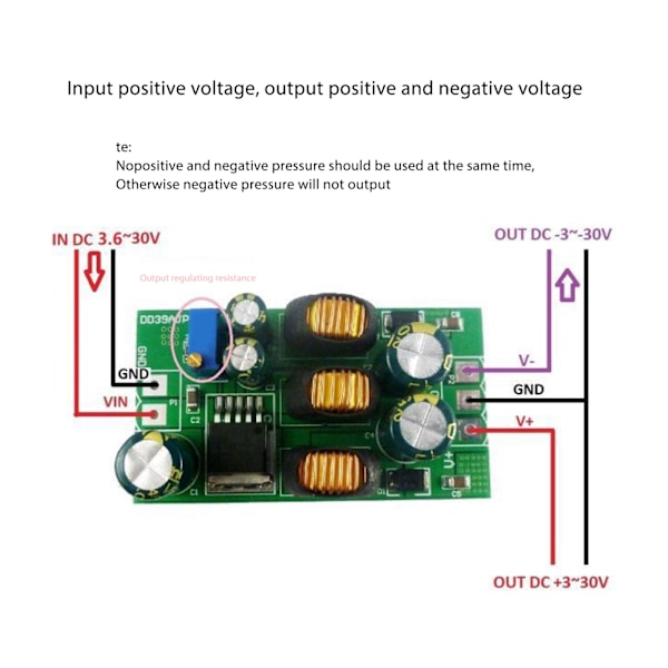 20W DC DC 3.6V‑30V Buck Boost -muunnin 2 tilaa PCB kaksoislähtöteho moduuli virtalähteelle