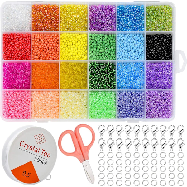 Uniforma Runda Glaspärlor, 3 mm Diameter Flerfärgade Fröpärlor Kit Perfekt För Smyckestillverkning, Litet Pärlkit Erbjuder Mångsidighet För Diy Mini
