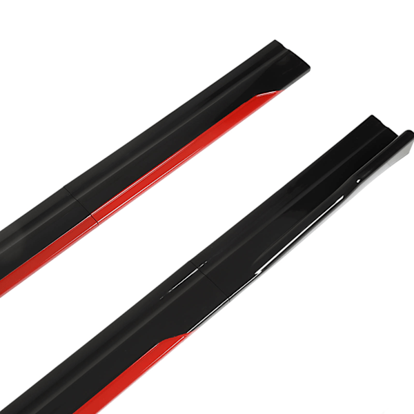 8PCS Bil Karosseri Styling Sido kjol Ljus Svart Röd Trim Splitters Diffuser Winglet Universal för Civic