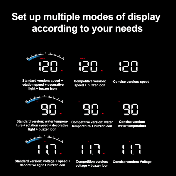 Universell bil Head Up Display High Definition OBD HUD vindruta projektor överhastighets säkerhetslarm