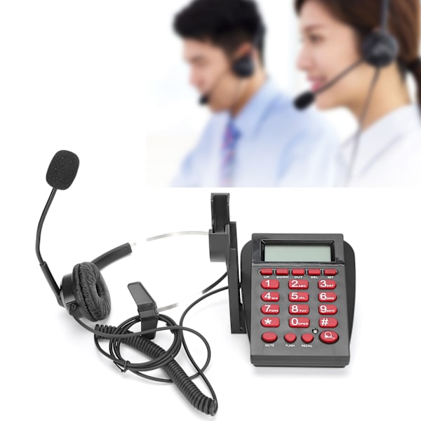 HT720 Callcenter Trådbunden Telefon med Omnidirektionellt Headset Handsfree Telefon med Headset Set för Kontor Hem