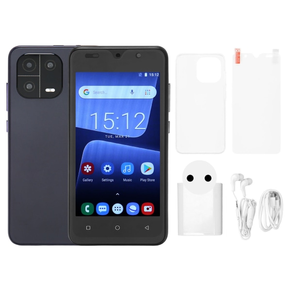 5,0 tum 3G Smarttelefon IPS HD-skärm 8MP bakre 5MP främre Dual SIM Dual Standby Låst upp Smartphone för Android10 100-240V