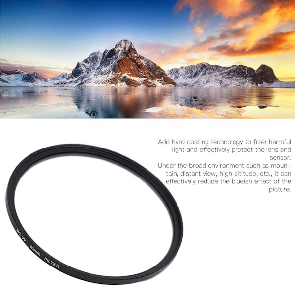 MC UV-objektivfilter, ultra tyndt, multicoated beskyttende UV-objektivfilter til Nikon-kamera 82mm