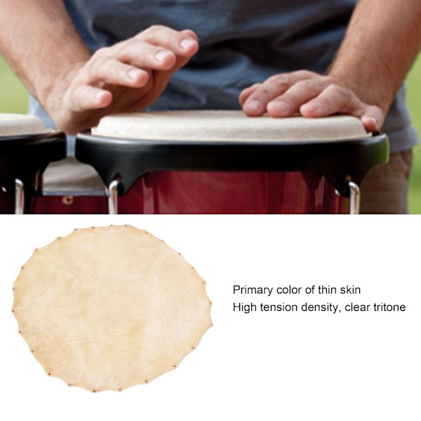 Geiteskinn trommehode for Bongo Shaman trommer Djembe erstatningsdeler tilbehør 36 cm diameter