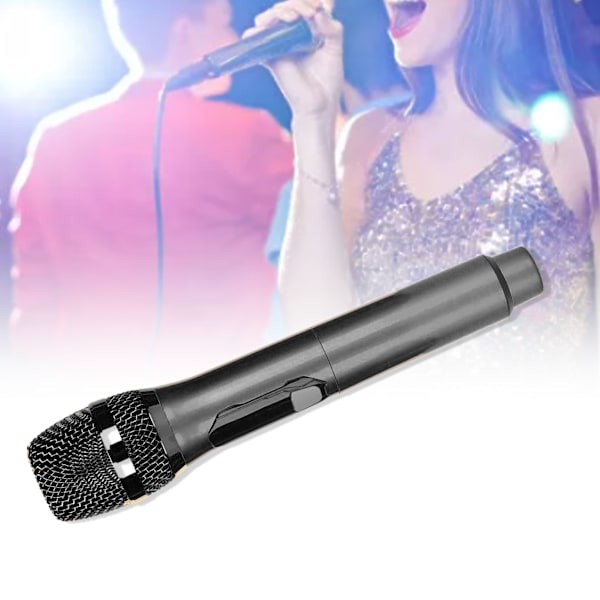 Trådlös Mikrofon 1 för 2 LED-Skärm Handhållen Karaoke Trådlös Mikrofon för Utomhus Hem Konferens Svart