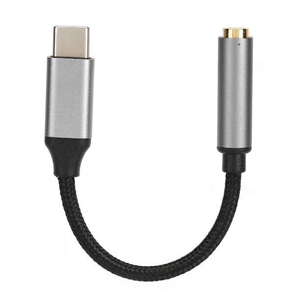 D0101 USBC Type C -sovitinportti 3,5 mm:n Aux-ääniliitäntään Kuulokkeet Kuulokkeet USB-kaapeli (harmaa)