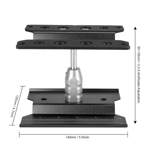 Rotation Reparationsstation Samlingsplatform Arbejdsstativ til 1/8 1/10 RC Modelbil (Sort)