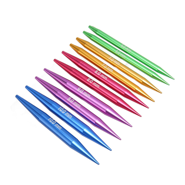 Utslätade cirkulära stickor set 3 till 10mm utbytbara släta cirkulära stickor set med förvaringsväska för hantverksprojekt