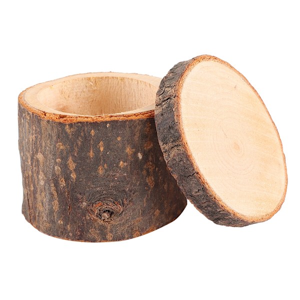 Omålade Trähantverk, DIY Smyckesbehållare Vigselringhållare för Bröllop Förlovning Årsdag Alla Hjärtans Dag Presenter (3 st)