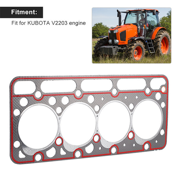 Cylinderhuvudpackning 19077‑03310 Ersättning Passar för Kubota V2203 Motor