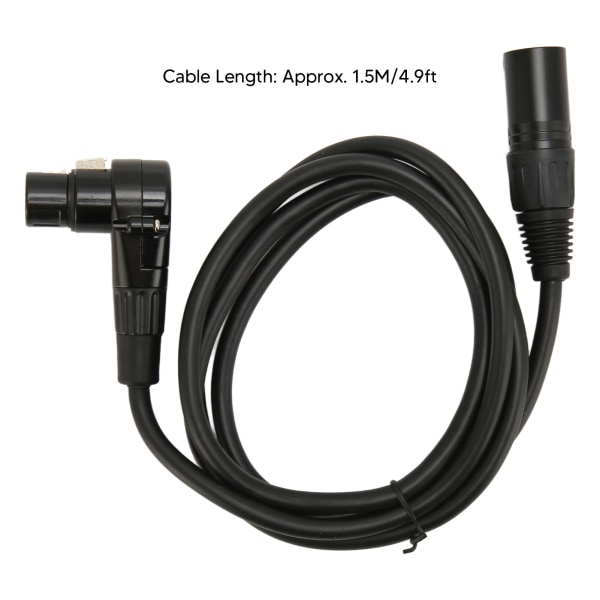 XLR hann til 90 graders hunn mikrofonkabel 3-pin sølvbelagt OFC-leder XLR mikrofon balansert kabel 4,9 fot