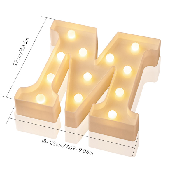 LED 26 bogstavslys, tal, ampersand og symbol kærlighed H