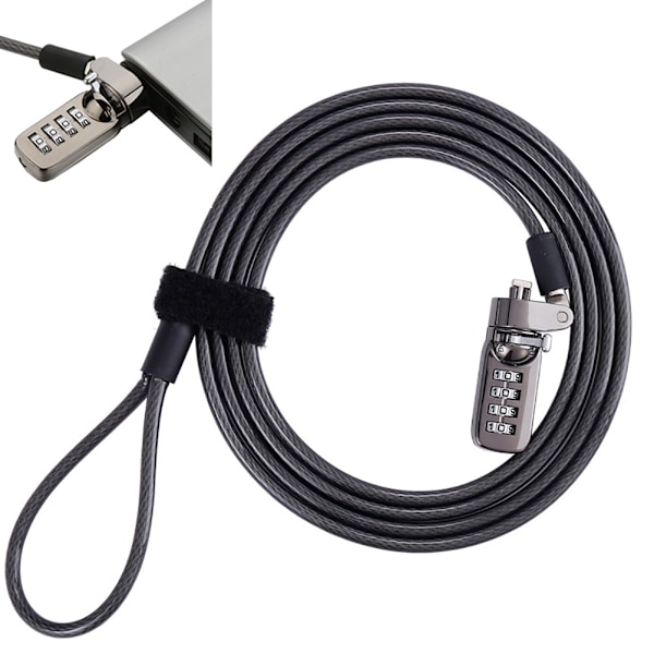 Laptop-lås Kabel Lås Säkerhet 4-siffrig Lösenordsskydd för Bärbar Dator Andra Enheter