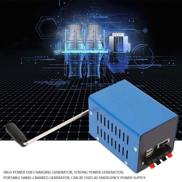 Högeffekts handvevgenerator för nödsituationer utomhus USB-telefon Datorladdning 3V/5V/6V/9V/12V/15V
