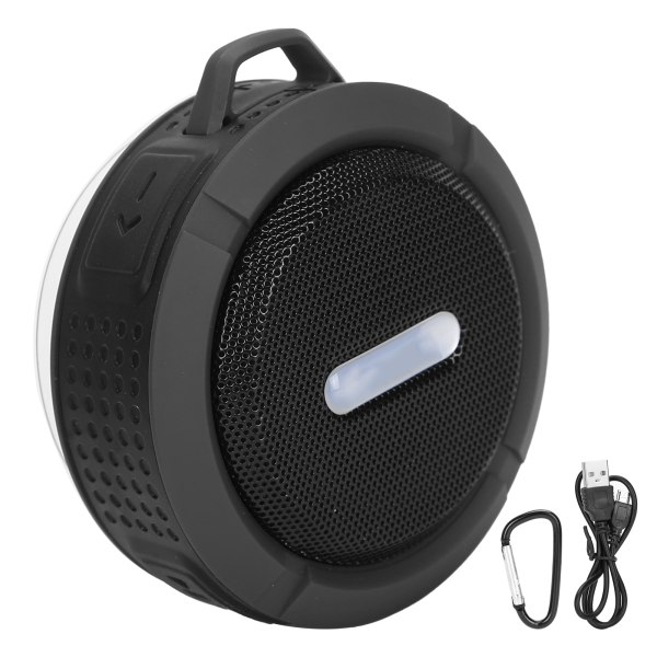 C6 Bluetooth-högtalare med sugkopp karbinhake vattentät mini-subwoofer för utomhussporter