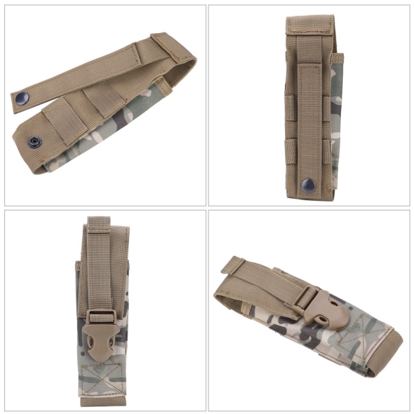 Bärbar verktygsväska för utomhusbruk, militär taktisk Molle-bältesväska, ficklampa för förvaring (CP)