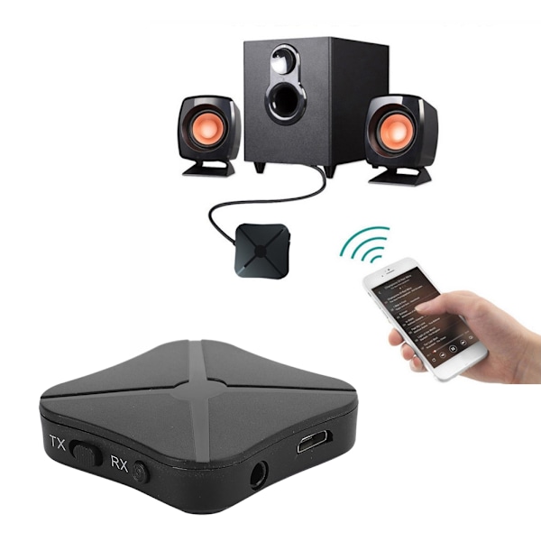 2 i 1 trådløs Bluetooth 5.0 lyd sender/mottaker HIFI musikadapter RCA-tilbehør