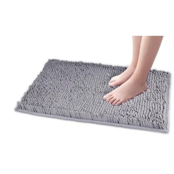 Maskintvättbara Badrumsmattor, Lyxiga Ryamattor för Badrum, 40X60CM, Mörkgrå, för Dusch- och Badutrymmen