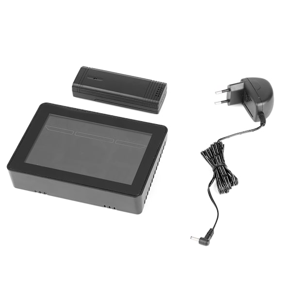 LCD Trådlös Väderstationsklocka Utomhus Inomhus Temperatur Luftfuktighet (EU-kontakt 230~240V)