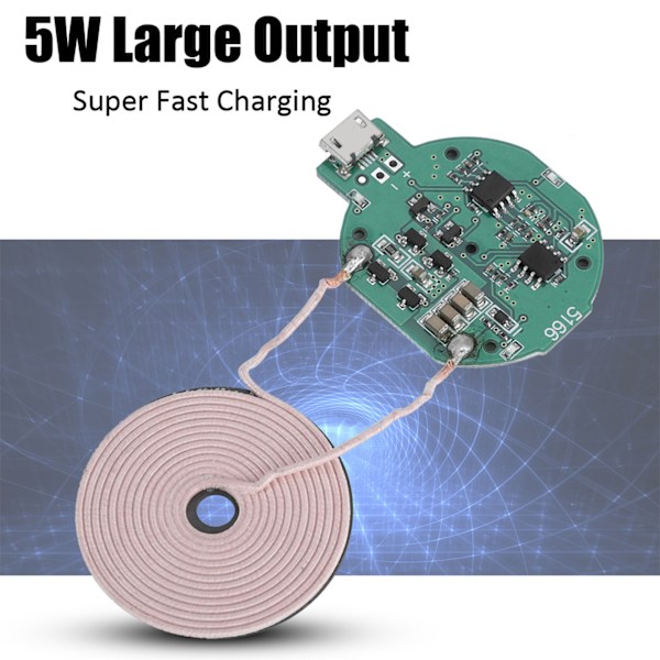 Mini QI trådlös laddare sändarmodul 2-8mm överföring