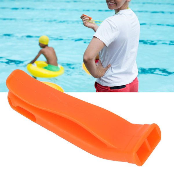 Plastvisselpipa för utomhusnödsituationer, dubbeltondesign vattentät hög ljudvisselpipa med snodd