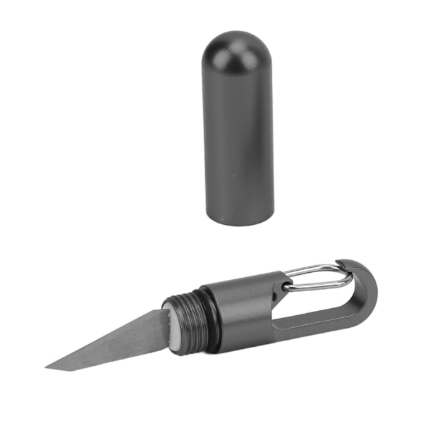 Portabel medicinorganisatör i aluminiumlegering, praktisk pillerask för resor, multifunktionell nyckelring med fack för piller (Svart)