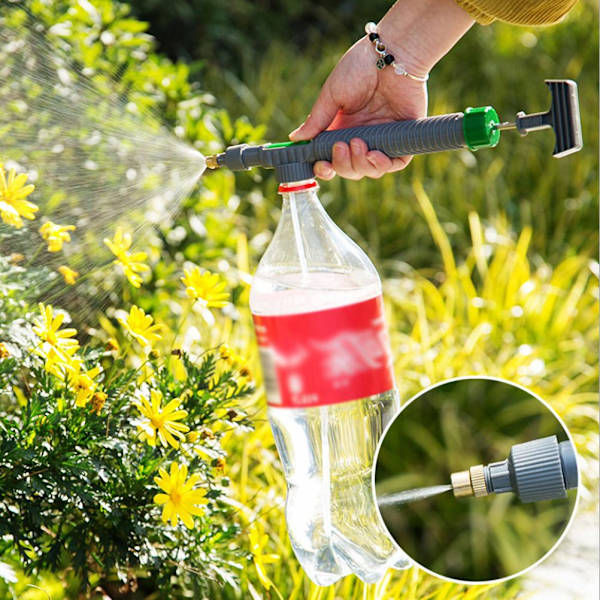 Justerbar trädgårdssprejträdgårdsbevattningsverktyg Bärbar dryckesflaska Spraymunstycke för trädgårdar plantskolor