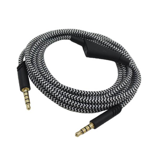 Hodetelefonkabel med volumkontroll Justerbar spillhodetelefonkabel med innstillingsutstyr for Astro A10 A40 A30 6,6 fot svart hvit