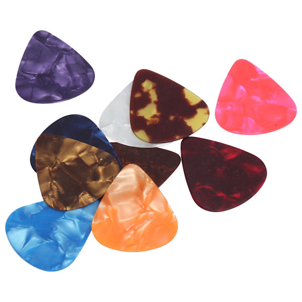 100 st gitarrplektrum i färgglad celluloid, fingerskydd, stränginstrumenttillbehör, 0,71 mm
