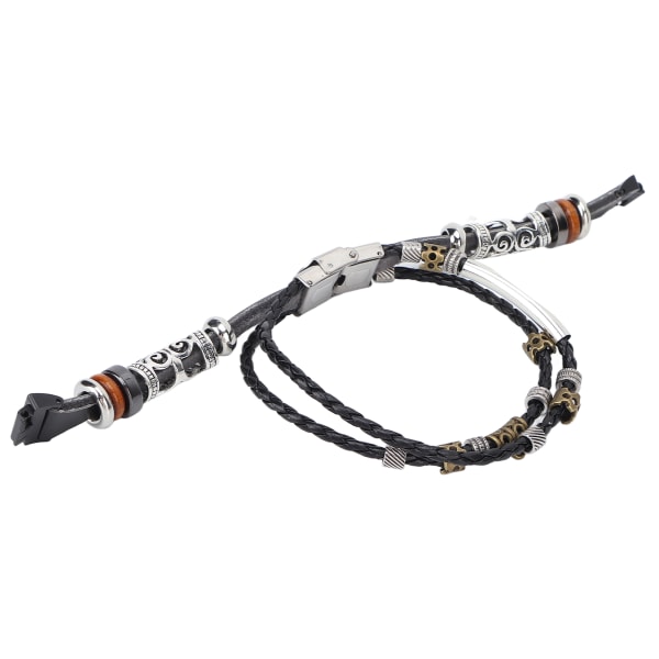 Lærperle armbånd håndleddsstropp Retro flettet armbåndserstatning for Fitbit Inspire