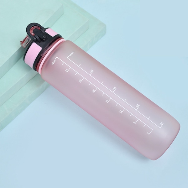 Motiverande 950 ml Vattenflaska, Portabel Läcksäker Design, BPA-fri Tritan Material, Diskmaskinsäker för Träning, Gym och Utomhusaktiviteter
