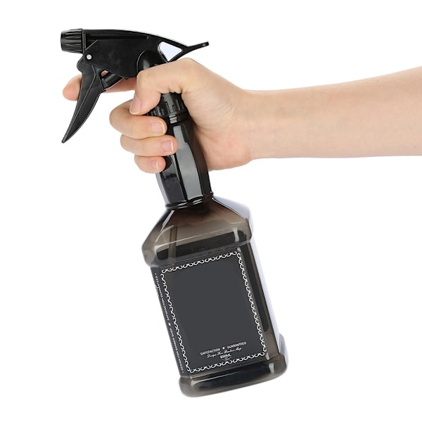 650ml Frisörsprayflaska Salong Frisör Hårverktyg Påfyllningsbar Vattensprayflaska Svart