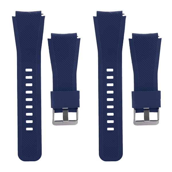 2 set twill enfärgad miljövänlig silikon klockarmband för Amazfit GTR klockor mörkblå