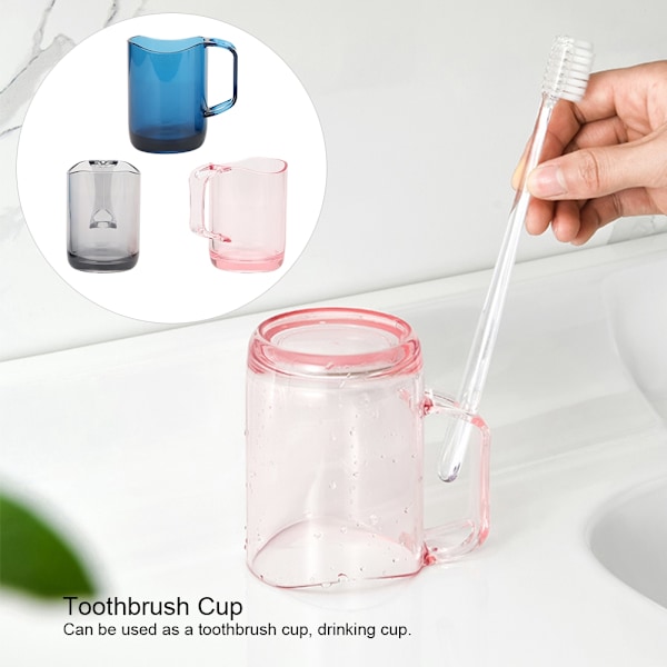 Tandborstmugg i nordisk stil, utsökt drickmugg för badrum i PS-material, innovativ design med välvd öppning och handtag för enkel vattendränering,