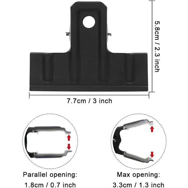 Metall Gemklämmor, Förtjockad Design för Stadigt Grepp, Klassisk Svart Design för Elegant Utseende, Bekvämt Förvaringsalternativ för Ditt Utrymme (7,6 cm Längd,