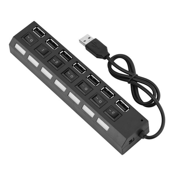 480 Mbps 7-portars USB-hubb utan konflikter Plug & Play 7-portars USB 2.0-hubb för mus/skrivare/skanner