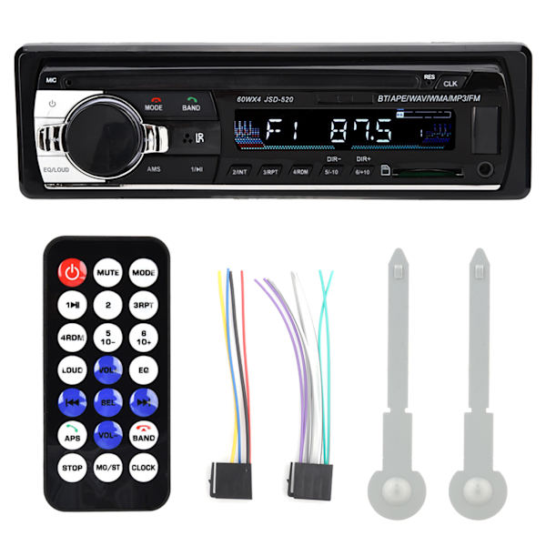 HIFI Lossless Music Single Spindle Bil Radioafspiller med Bluetooth MP3 og AUX Audio Input