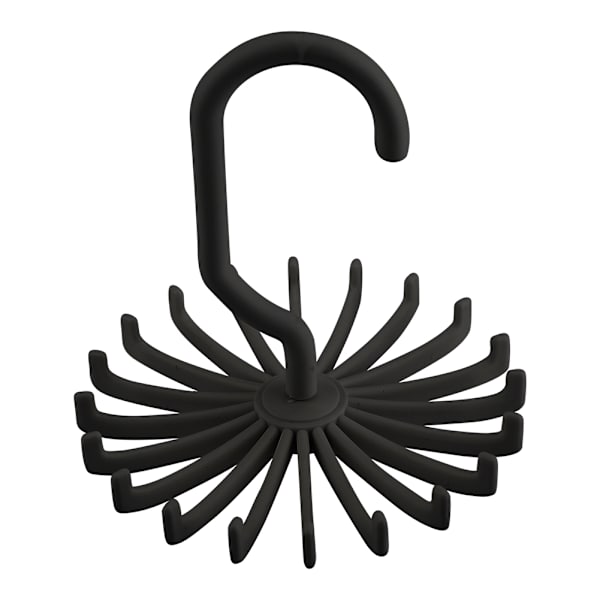 360° drejelig slipsholder, bælte, tørklæde, krog, bøjle, holder, arrangør (sort)