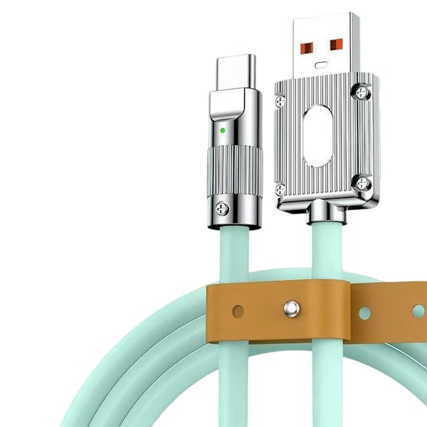Sinklegering maskindatakabel egnet for Apple iPhone flytende silikon geek ladekabel 30W hurtiglading PD
